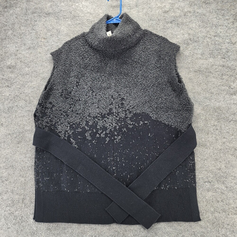 Lululemon Sweater Womens 6 Pullover Sleeveless Black Gray Belted